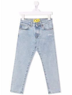 Off-White Kids Diag-stripe skinny jeans