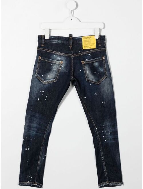 Dsquared2 Kids logo-patch distressed jeans