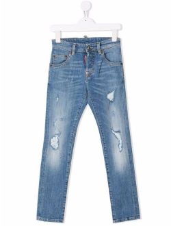 Kids distressed-detail denim jeans