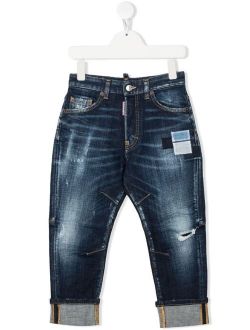 Kids stonewashed patchwork jeans