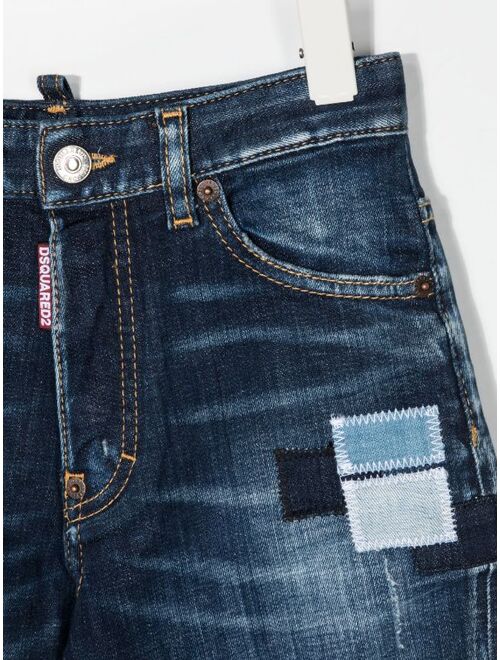 Dsquared2 Kids stonewashed patchwork jeans