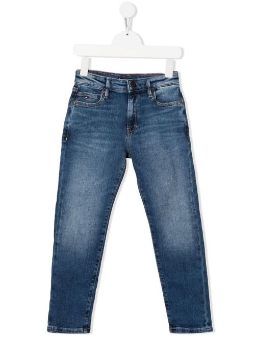 Tommy Hilfiger Junior stonewashed straight-leg jeans
