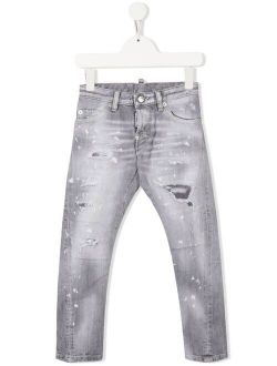 Kids ripped-detail straight jeans