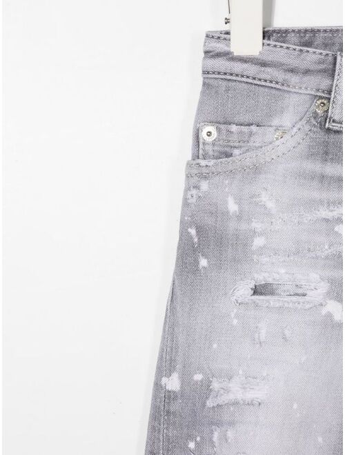 Dsquared2 Kids ripped-detail straight jeans