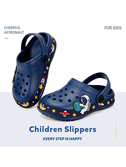 XPKWS Kids Clogs Boys Girls Garden Shoes Cartoon Slide Beach Slippers Quick Dry