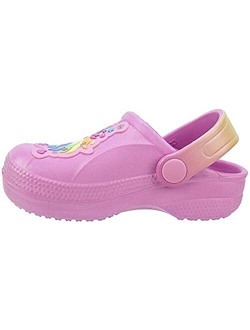 Rainbow Daze Girl's and Boy's Molded Clogs, Blue/Pink