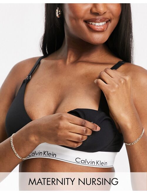 Calvin Klein Modern Cotton Nursing Bra in black