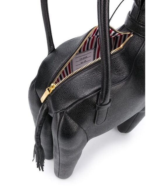 Thom Browne Giraffe pebbled leather tote bag