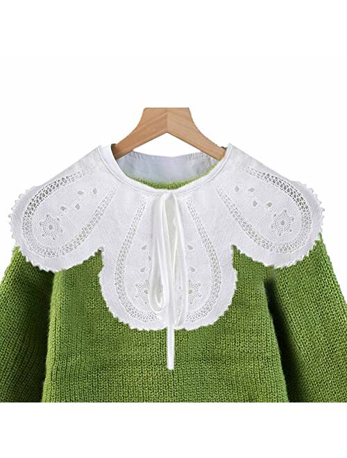 Ying Ying Chic YYC 1Pcs Lace Faux Collar Floral Fake Collar False Collar for Women Girls Summer Winter Clothing Accessories