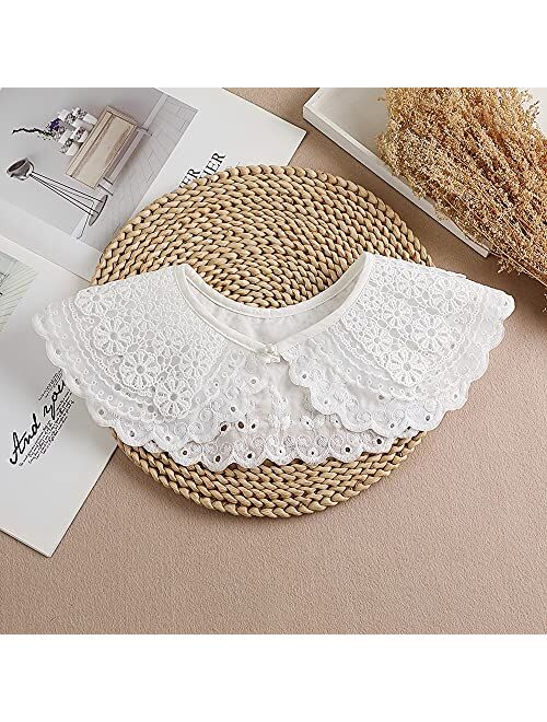Elegtiskas Mini Lace Cape Dickey Fake Collar Dechable False Collar Neck Ruff for Women and Girls