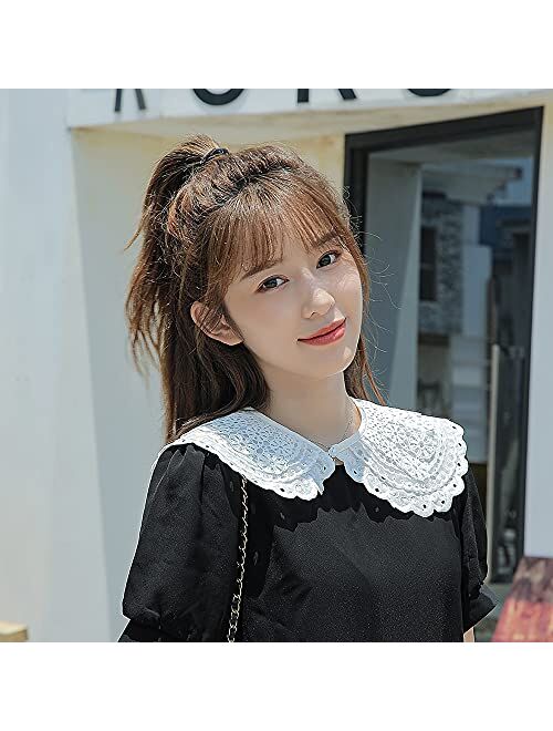 Elegtiskas Mini Lace Cape Dickey Fake Collar Dechable False Collar Neck Ruff for Women and Girls