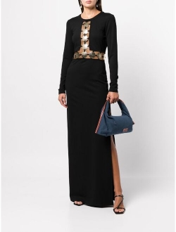 Delphine long-sleeve maxi gown
