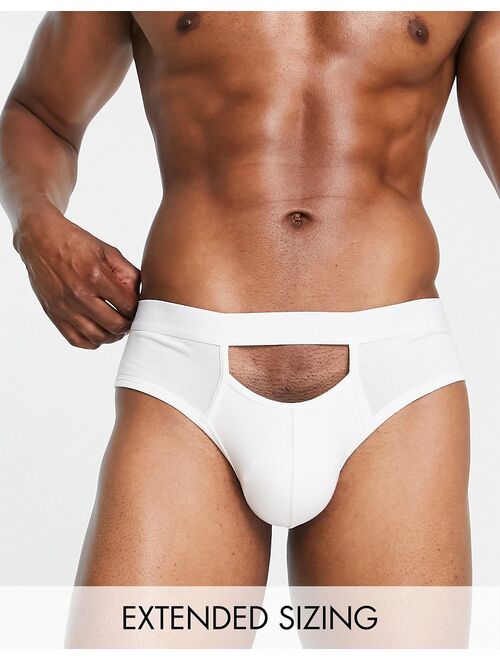 ASOS DESIGN briefs in white with cut-out panel