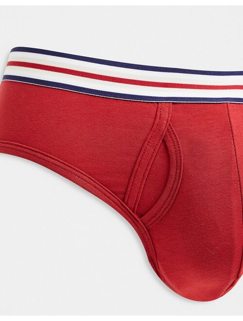 ASOS DESIGN 3-pack briefs with striped waistband