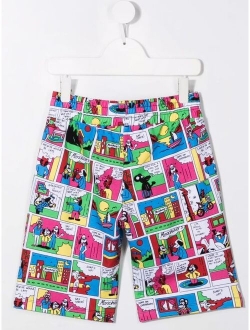 Kids comic-print shorts