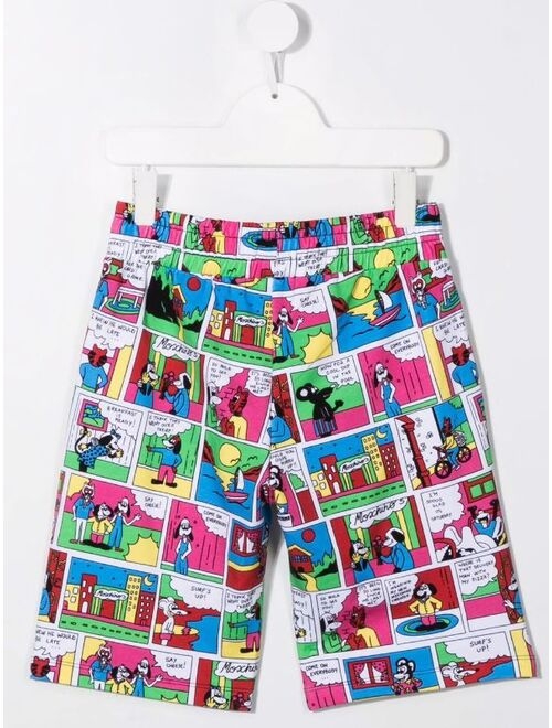 Moschino Kids comic-print shorts