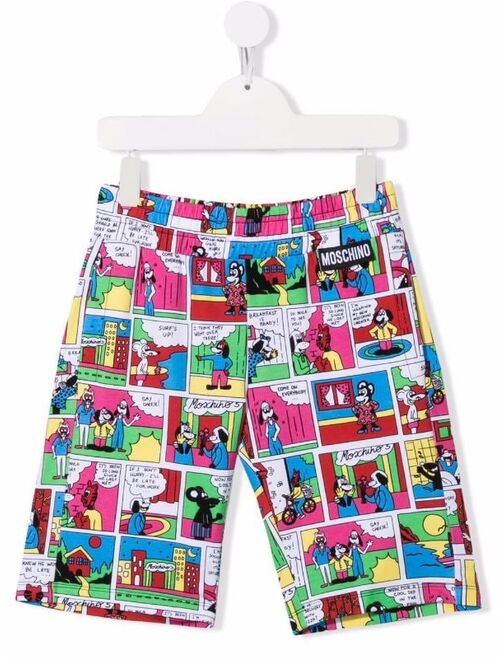 Moschino Kids comic-print shorts