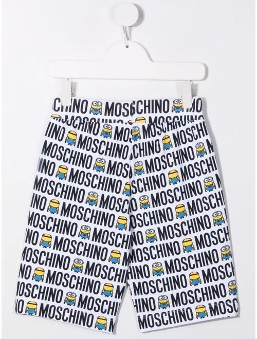 Moschino Kids Minions all-over logo print shorts