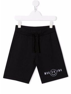 Kids embroidered-logo shorts