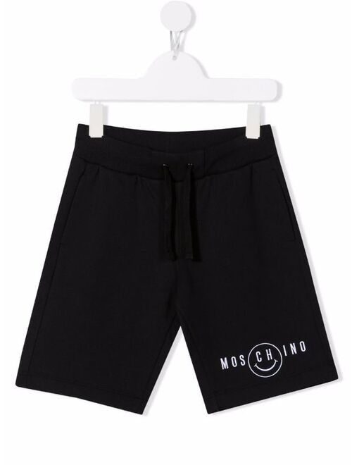 Moschino Kids embroidered-logo shorts