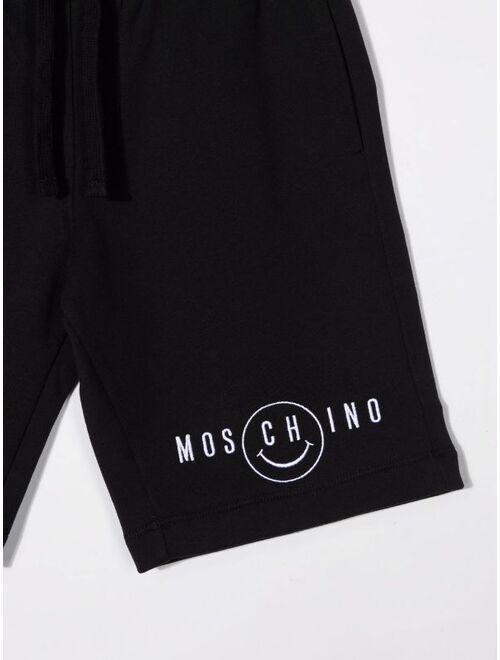 Moschino Kids embroidered-logo shorts