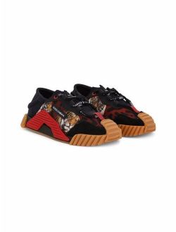 Kids NS1 tiger-print sneakers