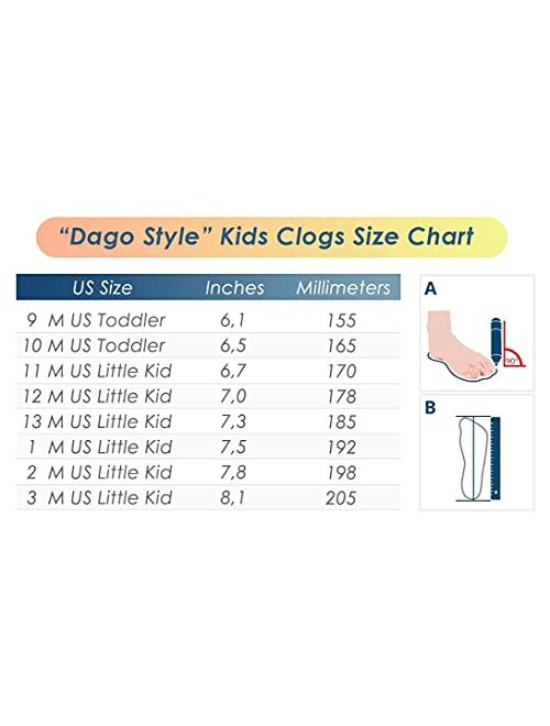 Dago Style Dago Children's Kids Girls Boys Clog Mules Slipper Beach Garden Sandals Pool Shower Shoes