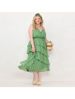 Plus Size LC Lauren Conrad Strappy Tiered Midi Dress