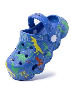 techcity Kids Dinosaur Garden Shoes Cute Cartoon Sandals Clogs Toddler Beach Pool Water Shoes Summer Slides for Boys Girls