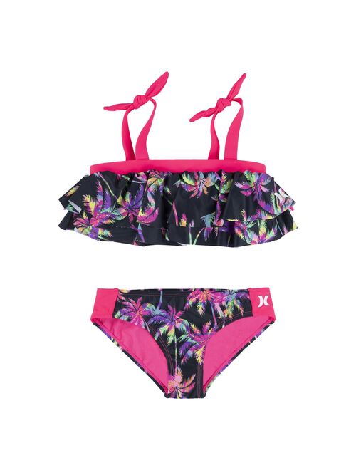 Girls 7-16 Hurley Tiered Bikini Top & Bottoms Swimsuit Set