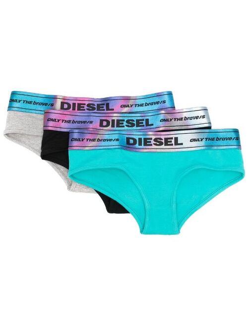 Diesel Kids tie-dye-waistband three-pack panties