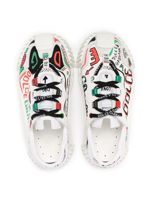 Dolce & Gabbana Kids graffiti-print sneakers