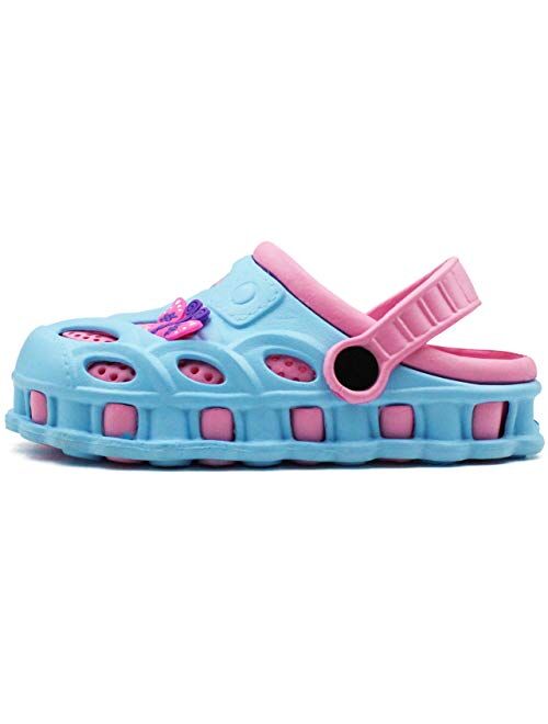 LAVRA Girls Two Tone Ventilated Butterfly Mule Clogs