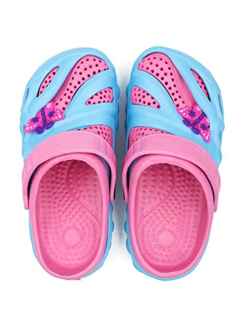 LAVRA Girls Two Tone Ventilated Butterfly Mule Clogs