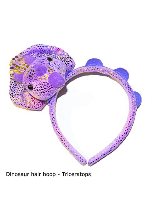 MK.Baby Cute HeadbandHair Dinosaur Hair Hoop Plush Party Headpiece Hair Hoop Hair Band Party Cosplay Costume Props 4PCS 3D Cartoon Hair Decoration
