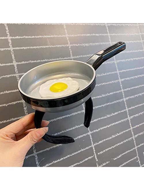 Generic Fake Food Hair Hoop Fun Kids Korean Style Headwear Cartoon Fried Egg Cute Hair Clip Funny Headband Female Hair Accessories(A)