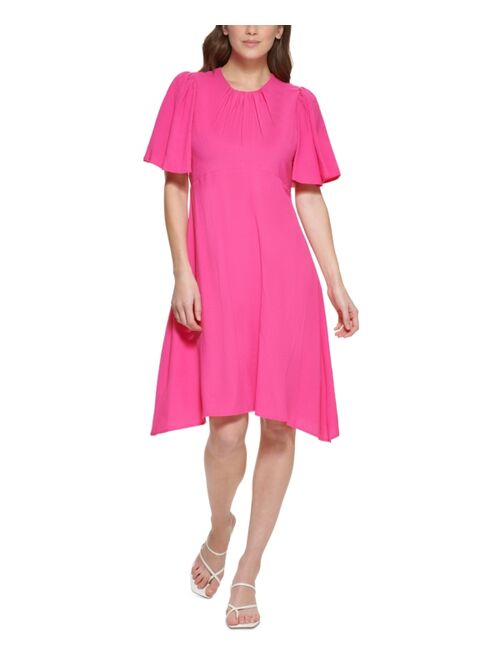 Calvin Klein Women's Flutter-Sleeve A-Line Dress