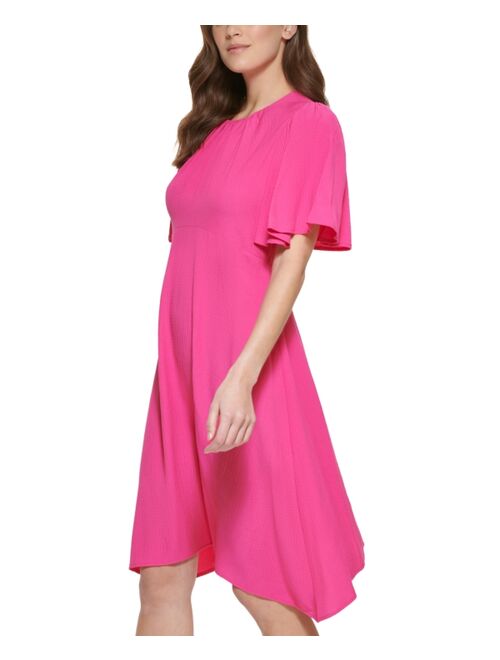 Calvin Klein Women's Flutter-Sleeve A-Line Dress