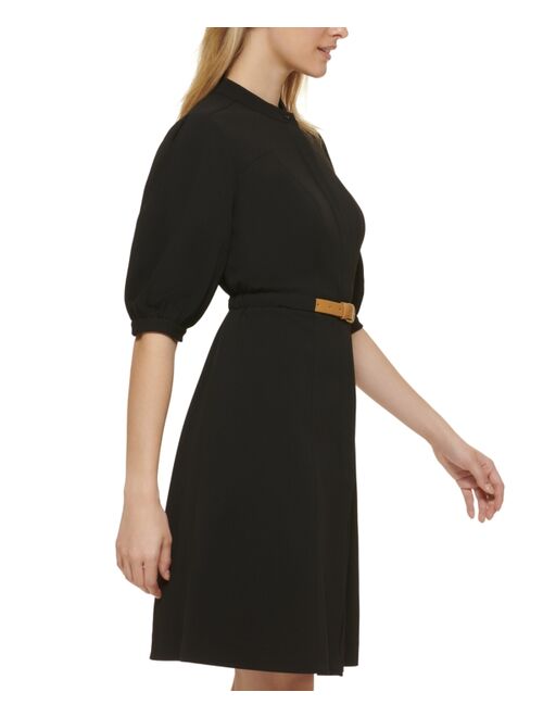Calvin Klein Puff-Sleeve A-Line Dress