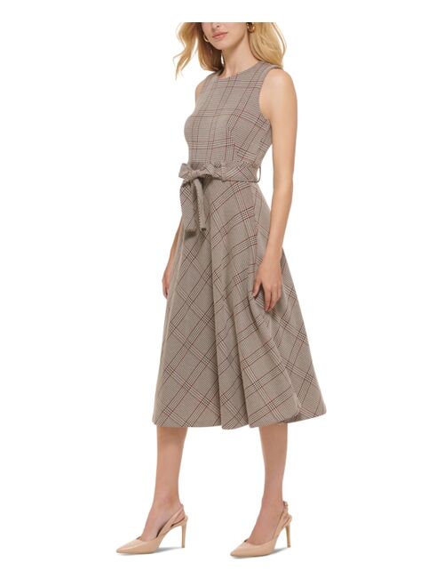 Calvin Klein Plaid Fit & Flare Dress