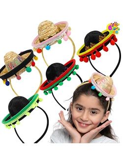 JOYIN Cinco De Mayo Sombrero Headband, 6 Pack for Carnivals Festivals, Dia De Muertos Cinco De Mayo Sombrero Headband, 6 Pack for Carnivals Festivals, Dia De Muertos