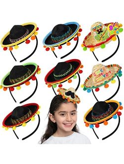 JOYIN 9PCs Cinco De Mayo Fiesta Straw Sombrero Headbands Party Costume, Cinco De Mayo Accessories, Baby Sombreros, Fiesta Headbands for Women, Luau Event Photo Props, Mex