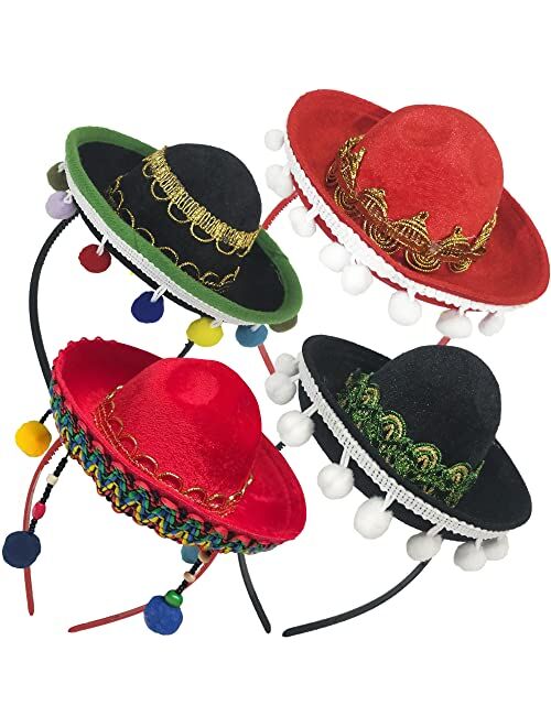 Generic Cinco De Mayo Sombrero Headband Hat - Mini Mexican Sombrero Party Hats Decorations for Carnival Festivals Birthday Coco Theme Party Supplies Favors - Fiesta Sombr