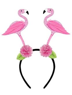 amscan Flamingo Party Glitter Head Bopper, 10.25" x 10"