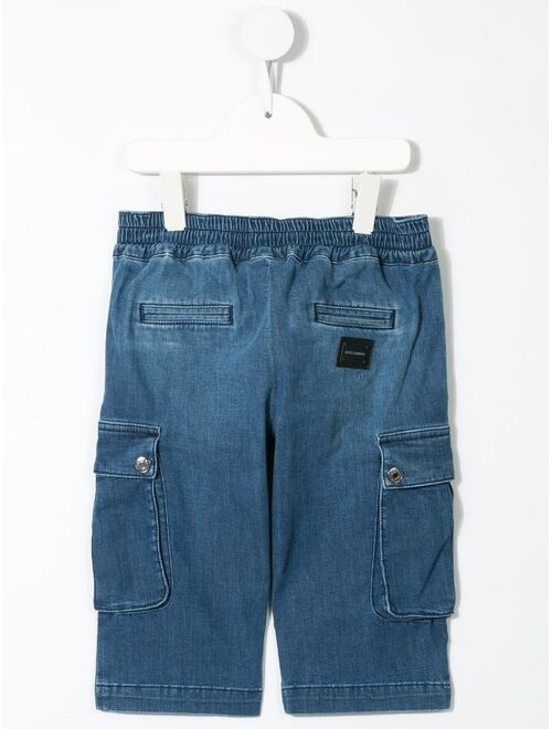 Dolce & Gabbana Kids multi pocket denim shorts