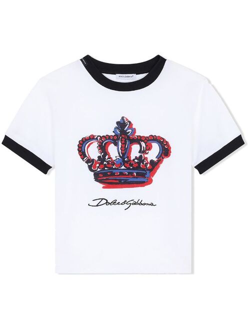 Dolce & Gabbana Kids DG crown print T-shirt