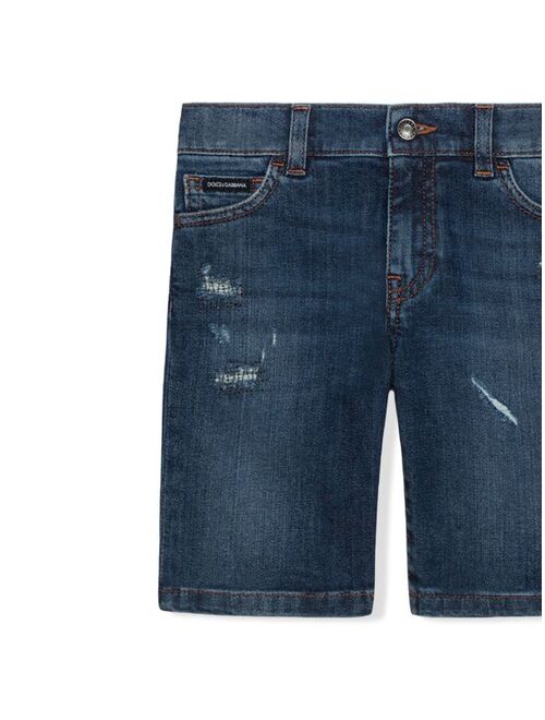 Dolce & Gabbana Kids distressed-effect thigh-length shorts
