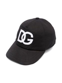 Kids embroidered-logo touch-strap cap