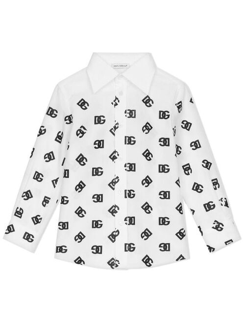 Dolce & Gabbana Kids DG logo-print cotton shirt