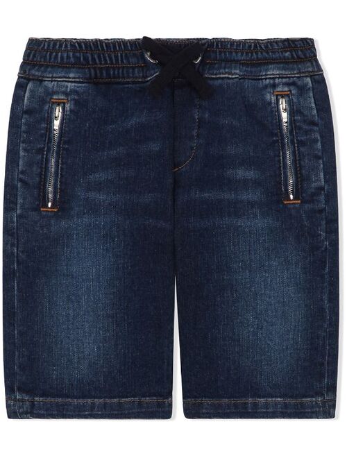 Dolce & Gabbana Kids drawstring-waist denim shorts